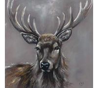 Art Group WDC98224 The Stag Louise Brown Canvas Print, Wood, Multi-Colour, 85 x 85 x 1.3 cm