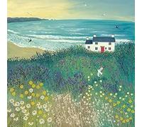 Art Group WDC98267 The Jo Grundy (Cottage by Ocean Meadow) -Canvas Print 85 x 85cm, Wood, Multicolour, 85 x 85 x 1.3 cm