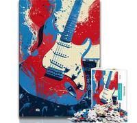 Art Guitar 1000 Piece Jigsaw Puzzle for Adults Teens,Brain Intelligence Challenge Addictive Toys for Home Decoration (75x50cm)