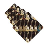 Art Guitar Pattern Car Air Freshener Cards for Women Men 4 Pack Cute Car Accessories Long Lasting Scent Car Diffuser Hanging Auto Aromatherapy Tablets Car Fresheners Gifts