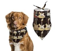 Art Guitar Pattern Dog Bandanas Cute Soft Cotton Puppy Scarves Washable Daily Summer Durable Triangle Reversible Bibs Suitable for Small Medium Large Dogs and Cats