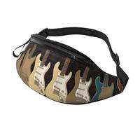 Art Guitar Pattern Fanny Pack for Men Women, Waterproof Sports Waist Bag Fashion Belt Bag Crossbody Bags Hip Bum Bag with Adjustable Strap Large Sling Bag Purse for Travel Hiking