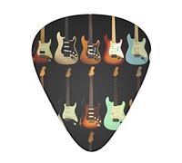 Art Guitar Pattern Guitar Plectrums 12 Pieces Set =>> Comfortable In The Hand With Smooth Edges Three Thicknesses To Match