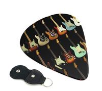 Art Guitar Pattern Guitar Plectrums, 6 Guitar Plectrums, Printed on both sides for Electric Guitar Bass Ukulele (0.46 mm 0.71 mm 0.96 mm)