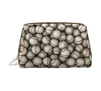 Art Guitar Pattern Print Cosmetic Bags,Leather Makeup Bag Small For Purse,Cosmetic Pouch,Toiletry Clutch For Women Travel, Baseball, One Size