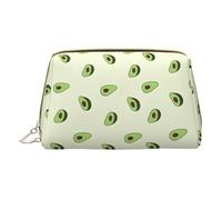 Art Guitar Pattern Print Cosmetic Bags,Leather Makeup Bag Small For Purse,Cosmetic Pouch,Toiletry Clutch For Women Travel, Avocado, One Size