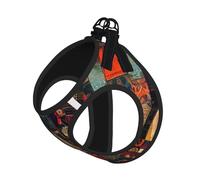 Art Guitar Pattern Print Dog Harness Leash Set Reflective Pet Harness Puppy Vest Suitable Dogs Cats Small Breeds