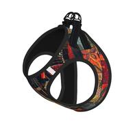 Art Guitar Pattern Print Dog Harness,Pet Leash Vest,Adjustable And Reflective Vest,For Small To Medium Dogs