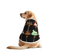 Art Guitar Pattern Print Dog Vest, Soft Breathable Pet Shirt Clothes Sleeveless Fashion Apparel For Medium Large Breeds