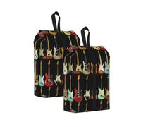 Art Guitar Pattern Print Durable Travel Shoe Bags for Storage and Packing, Water-Proof Shoe Bag with Smooth Zipper
