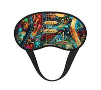 Art Guitar Pattern Print Sleep Mask, Eye Sleeping Mask for Women and Men for Total Darkness, Reduces Puffy Eye Mask