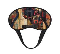 Art Guitar Pattern Print Sleep Mask, Eye Sleeping Mask for Women and Men for Total Darkness, Reduces Puffy Eye Mask