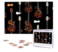 Art Guitar Pattern Print Wooden Puzzles 1000 Pieces Personalized Jigsaw Puzzle For Adults Interesting Custom Photo Puzzles Gift For Holiday Birthday Wedding Anniversay