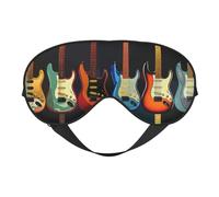 Art Guitar Pattern Printed Eye Mask,Blackout Sleep & Eye Mask for Women,Sleep Mask with Adjustable Strap, Suitable for Both Bedtime and Travel