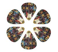 Art Guitar Pattern Printed Guitar Picks Plectrum,Guitar accessories,6pcs 0.46mm