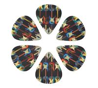 Art Guitar Pattern Printed Guitar Picks Plectrum,Guitar accessories,6pcs 0.96mm