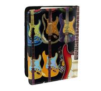 Art Guitar Pattern Printed Passport Holder - 6.5 x 4.5 Inch RFID Blocking Travel Wallet,Stylish Passport Cover,Lightweight Document Organizer for Cards
