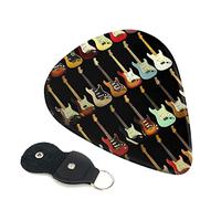 Art Guitar Pattern Set Of 6 Guitar Plectrums For Acoustic Guitar, Electric Guitar, Bass, Ukulele - Thin, Medium And Thick.