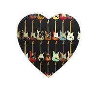 Art Guitar Pattern Strong Magnetic Stickers, Round Full Print Decor Magnets, For Fridge Locker Office Kitchen
