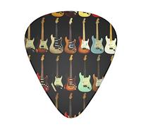 Art Guitar Pattern Unique Guitar Picks With Clear Prints And Multiple Thicknesses
