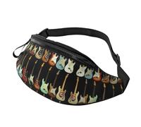 Art Guitar Pattern Unisex Sport Casual Crossbody Sling Bag, Lightweight Adjustable Chest Pack with Headphone Jack, Durable Polyester Fabric (All-Over Print)