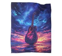 Art Guitar Throw Blanket Flannel Music Fleece Blanket Kids Blanket Decorated with All Season for Couch Sofa Throw Blanket for Kids And Adults Gifts 40x50inch(100x130cm)
