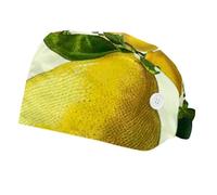 Art Hand-painted Yellow Lemon Reusable Surgical Cap Breathable Working Cap for Medical Use