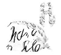 Art Hand Written Cursive Letters Surgical Cap with Hair Tie Reusable Working Hat Set