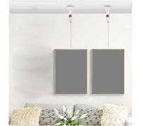 Art Hanging Rail System , Aluminum Picture Hanging Rail System White 20-60 inch Track with 1-3m Cables and Adjustable Hooks(42"/106.7cm Track,9.8'/3.0m Cable)
