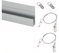 Art Hanging Rail System , Picture Rail Hanging System Kit Multicolor 0.5-3m Cable(Silver,3.3"/1m Cable)
