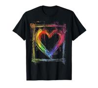 Art Heart Shape Abstract Graphic Colorful Art T-Shirt