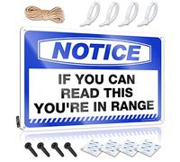 Art Heavy Vintage Wall Art, Clock Retro Gift For Camper Tin Sign For Home Bar | 8x12 Inch Notice If You Can Read This You're In Range Perfect For Game Room Decor(20X30CM)