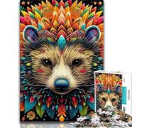 Art Hedgehog Jigsaws Puzzles 1000 Pieces for Adults Gifts,Staycation Kill Time Every Piece Is Unique - Challenging Family Fun Game (38x26cm)