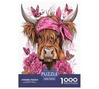 Art Highland Cow Puzzle 1000-Piece for Adults And Kids, Difficult Jigsaw Puzzle, Challenging & Relaxing Gift 70x50cm/1000pcs