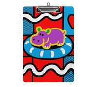 Art Hippo Heart Clipboard,Decorative Clip Board Acrylic Clipboards with Low Profile Metal Clip for Office,Teachers,Standard Letter Size 8.5x12.5