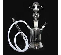 Art Hookah! All Glass with Changing Light Box! Premium Shisha Pipe Clear No Nicotine