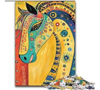 Art Horse Jigsaw Puzzles for Teenagers 1000 Piece Puzzle, Toys Educational Games Stress Relieving Wishlist with Santa Claus (26x38cm)