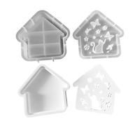 Art House Silicone Mould | Cat House Mould Candles Silicone Mould | Decorative Cute Craft Tool for Desk Halloween Children's Room Living Room