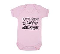 ART HUSTLE Don't Make Me Call My Auntie Baby Boy Girl Unisex Short Sleeve Bodysuit (Baby Pink - 12-18 Months)