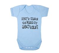 ART HUSTLE Don't Make Me Call My Auntie Baby Boy Girl Unisex Short Sleeve Bodysuit (Sky Blue - 12-18 Months)
