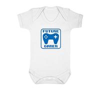ART HUSTLE Future Gamer Baby Boy Girl Unisex Short Sleeve Bodysuit (White, 0-3m)