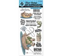 Art Impressions Work and Play Clear Stamp Set, Multi-Colour, 26.03 x 10.16 x 0.3 cm