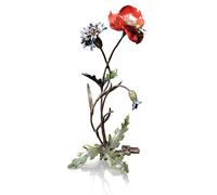 Art In Bronze Poppy with Cornflower and Bee Figurine