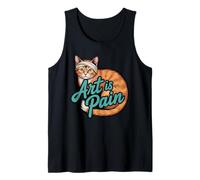 Art is Graphic Cat with Head Bandage Sarcastic Painter Tank Top