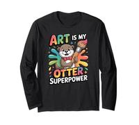 Art is My Otter Superpower Funny Teacher Student Long Sleeve T-Shirt