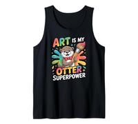 Art is My Otter Superpower Funny Teacher Student Tank Top