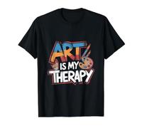 Art is My Therapy Artist Painter Art Lover Value Graphic T-Shirt, Men, Black, XL