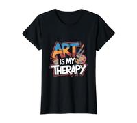 Art is My Therapy Artist Painter Art Lover Value Graphic T-Shirt, Women, Black, XL
