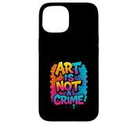 Art Is Not A Crime Graffiti Brick Wall Design Case for iPhone 15