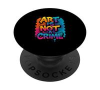 Art Is Not A Crime Graffiti Brick Wall Design PopSockets Adhesive PopGrip